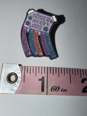 Excuses to But New Books List Book Pin Brooch